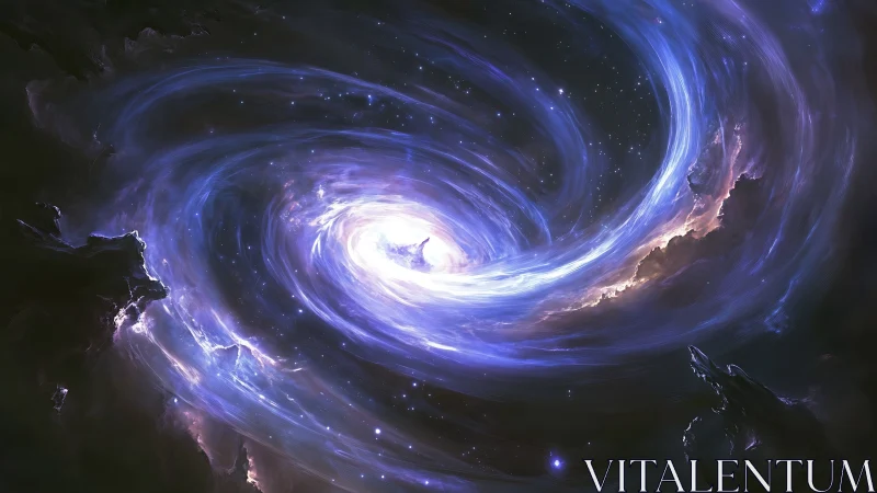 Digital nebular vortex with luminous galactic swirl composition.