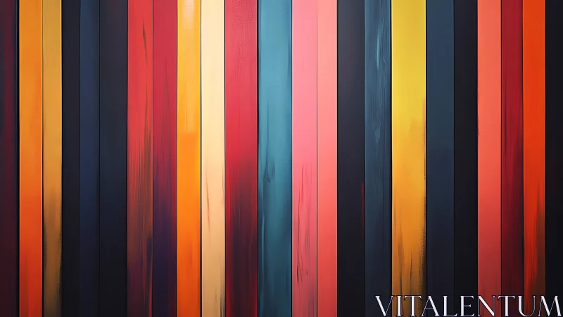 Vertical chromatic stripes form a balanced abstract color field
