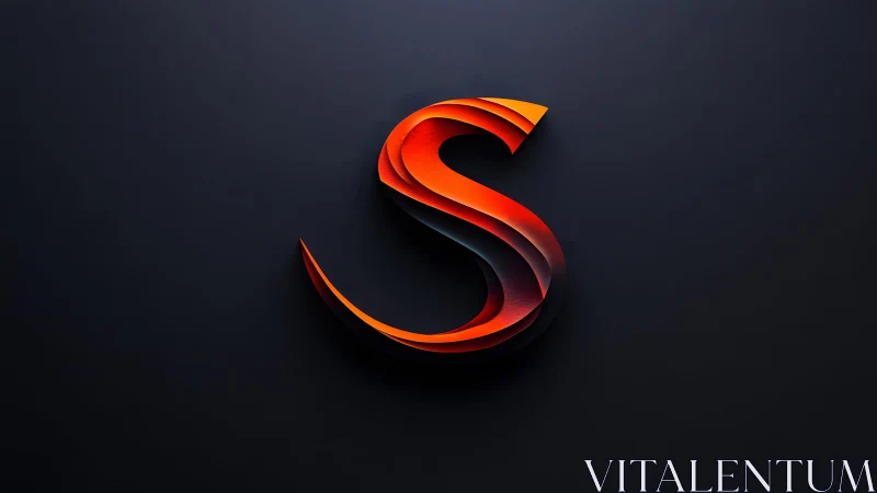 Vibrant 3D Letter S in Gradient Red on Dark Minimalist Background.