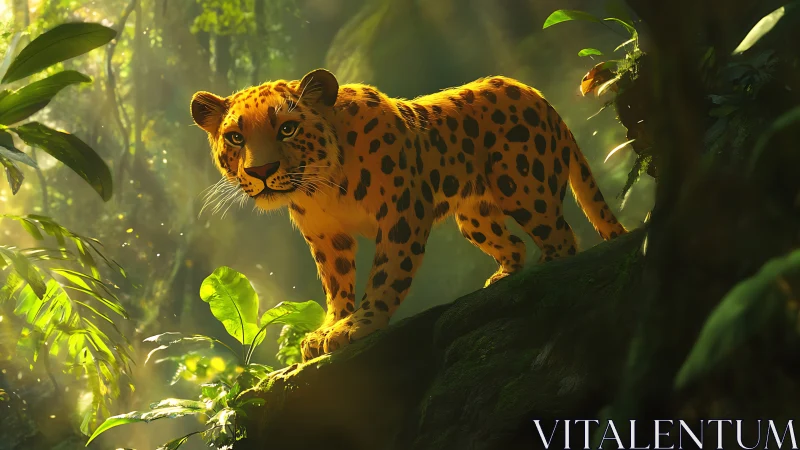 Leopard's Jungle Home: A Golden Moment of Wild Grace.