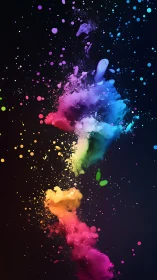 Vertical spectrum splash in dynamic digital abstraction.