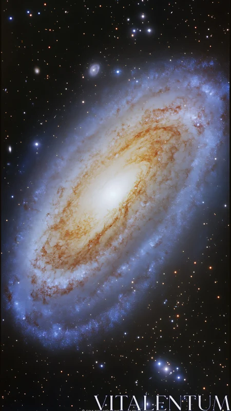 Star-swirled island galaxy pirouetting in velvet darkness.