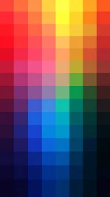 Vertical rainbow grid with blended color gradient blocks.