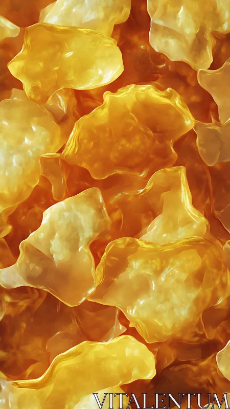 Golden sugar crystal close‑up glowing with warm light.