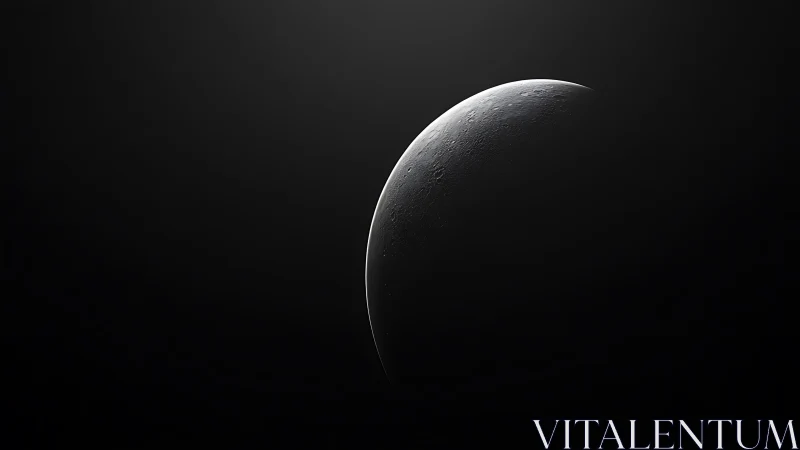 Crescent moon emerges quietly from deep cosmic darkness