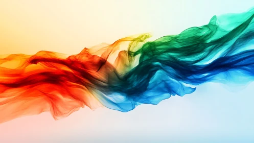 Multicolored translucent wave forms on gradient background.