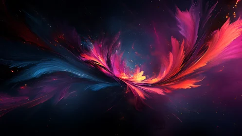 Vivid cosmic wings sweeping across a dark nebula sky.