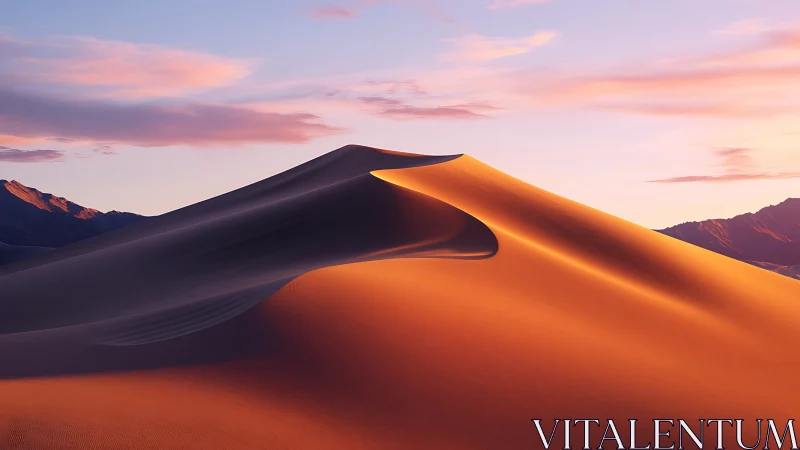 Sunlit dune ridge carving molten gold through twilight hush.