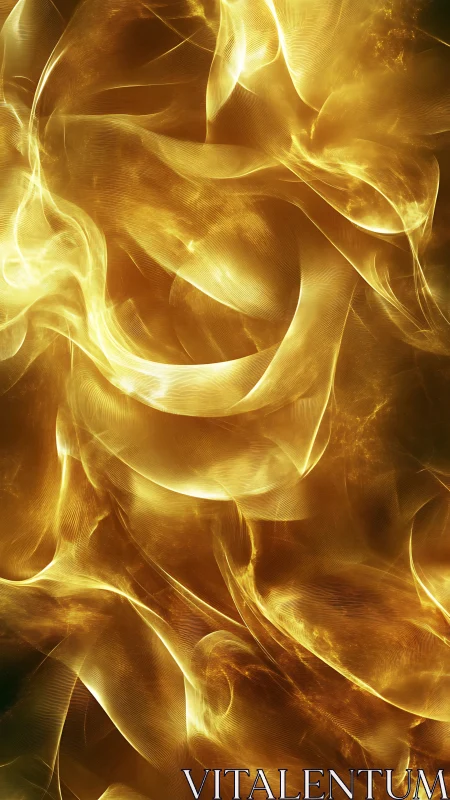 Golden Flowing Energy Waves Abstract.