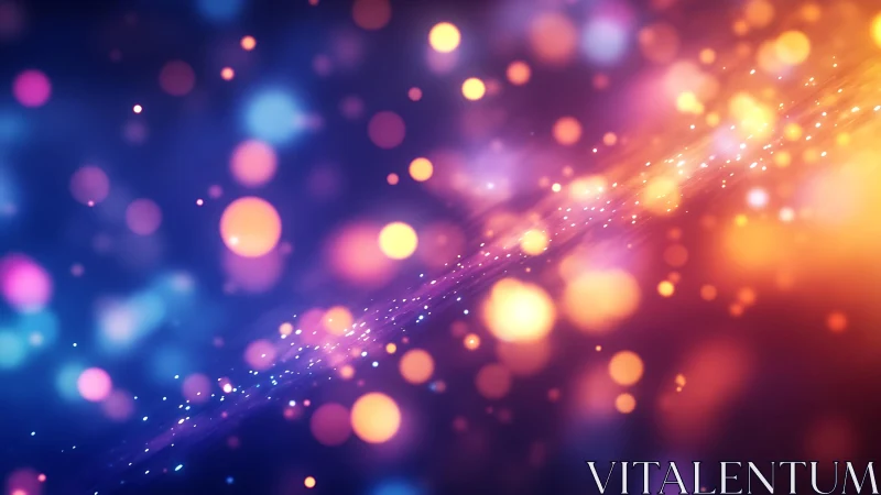Vibrant bokeh lights on colorful abstract gradient background.
