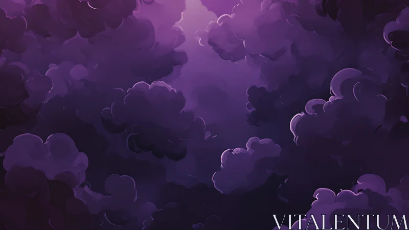 Violet storm clouds swirling around luminous sky core.