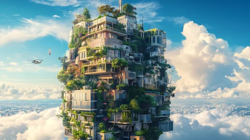 Vertical Urban Megastructure with Integrated Botanical Integration.