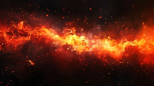 Turbulent Plasma Stream: Dynamic Fire Emission with Particle Acceleration.