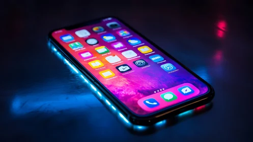 Neon Portal Glows as Smartphone Dreams in Electric Twilight