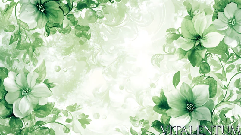 Elegant Green Florals Frame a Serene Sanctuary Space