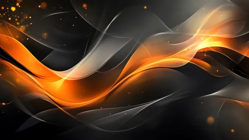 Luminous Ember Waves Dancing Across a Velvet Night Sky.