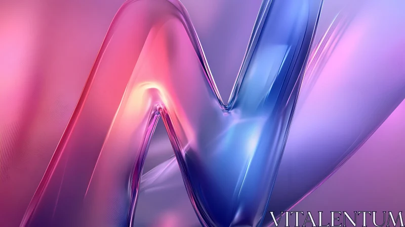 Translucent gradient ribbon forms luminous abstract wave.