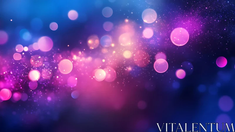 Vibrant abstract bokeh lights on colorful gradient background.