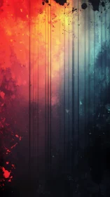 Vertical gradient field with splattered abstract texture.