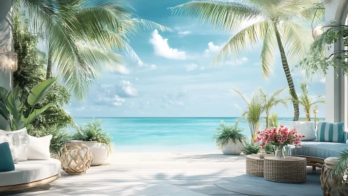 Palm-framed ocean lounge where turquoise whispers softly.