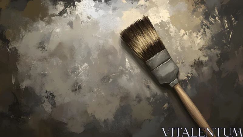 Artistic paintbrush on textured abstract background, digital style.