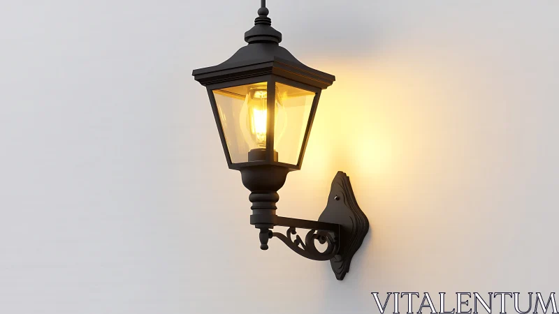 Softly glowing wall lantern brings gentle warmth to evening