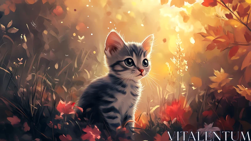 Adorable Kitten Discovers Magic in an Autumn Garden