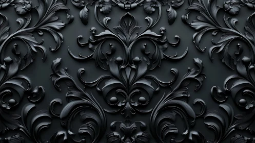 Midnight baroque vines curling across shadowed silence.