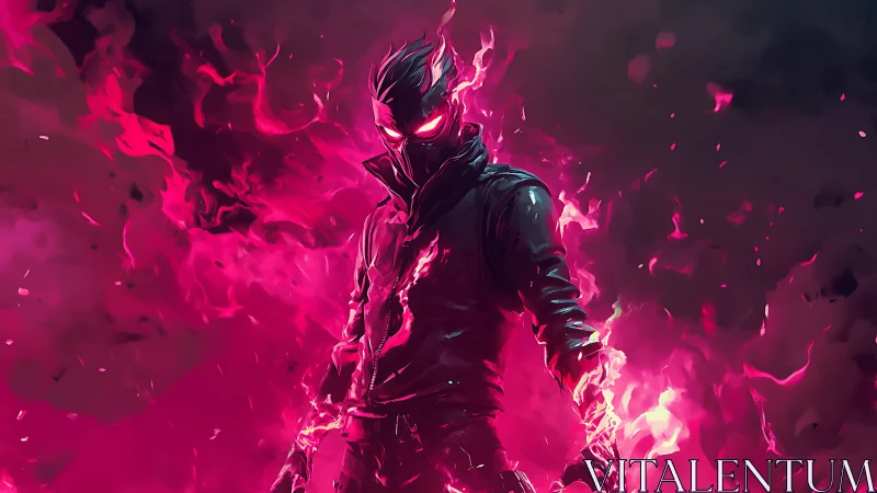 Neon inferno vigilante wrapped in ultraviolet rebellion.