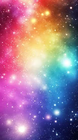 Rainbow nebula sky glows with radiant cosmic starlight