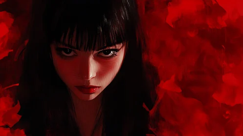 Chromatic chiaroscuro portrait under sanguine diffusion field.