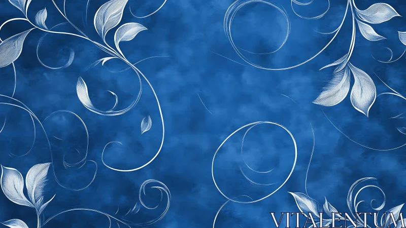 Silver leaf swirls dancing across a dreamy blue sky.