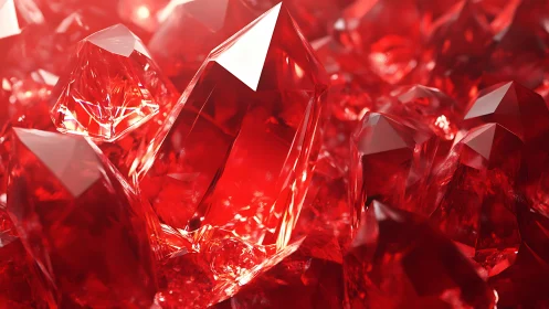 Crystalline crimson spires ignite a luminous ruby dreamscape.