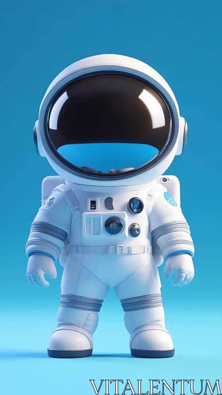 Playful little astronaut ready to explore bright blue skies.