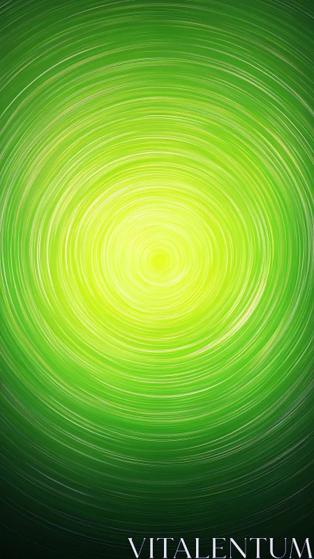 Green radial vortex with bright central light focus.