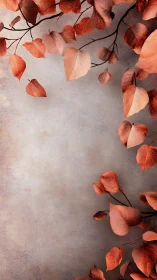 Copper foliage border against textured plaster ground.