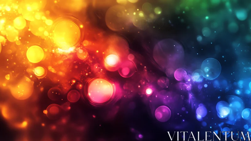 Soft bokeh spectrum with layered glowing color orbs.