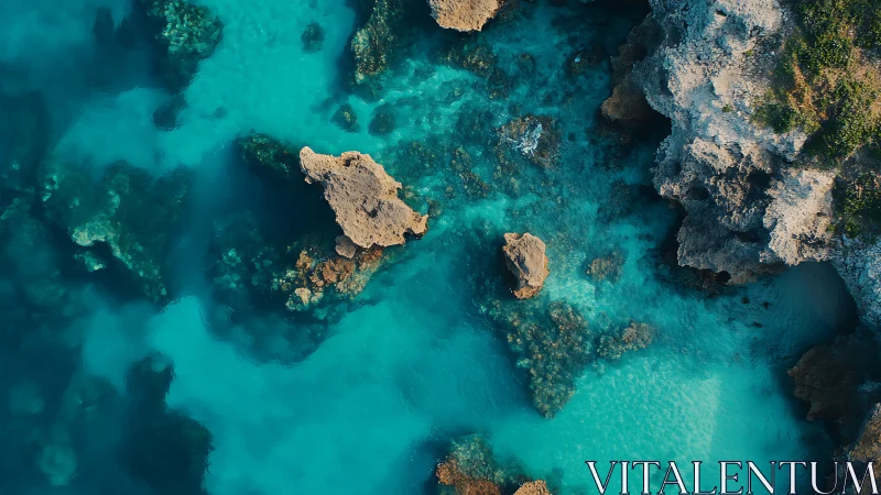 Turquoise tide tracing sculpted cliffs and hidden coral pools.