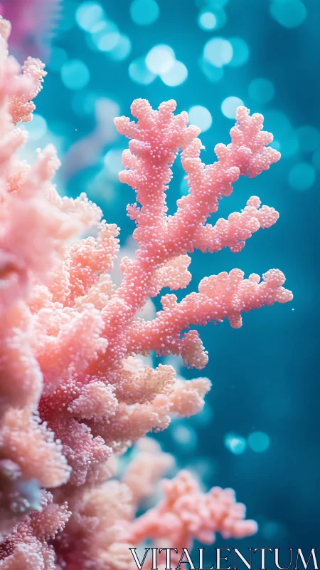 Pink branching coral structure occupies foreground underwater