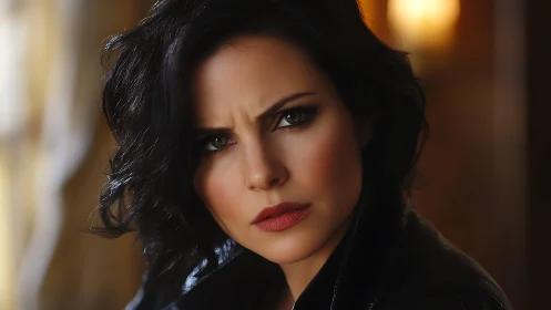 Studio-lit portrait shows intense expression with shallow depth of field