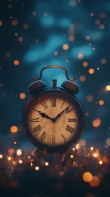 Midnight memories gather around a glowing vintage clock.