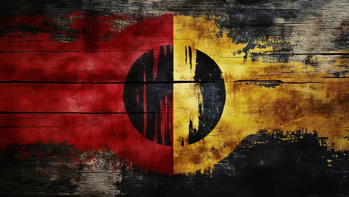 Divided Soul Canvas: Contrast Meets Grunge Yin-Yang.