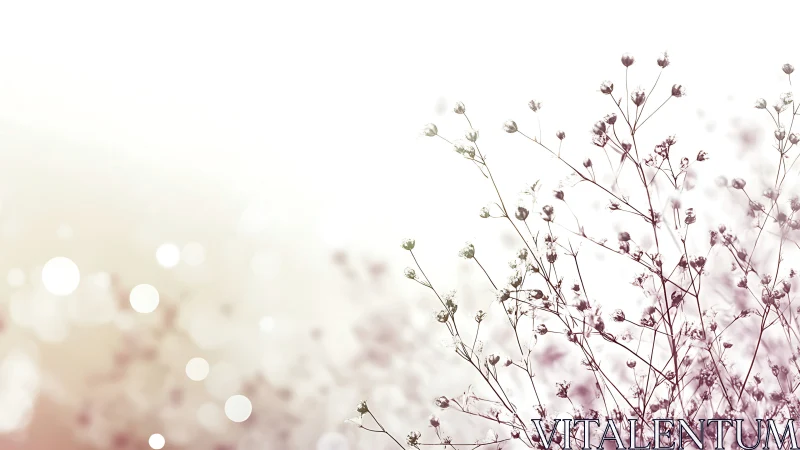 Delicate Botanical Stems with Soft Bokeh Blur