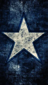 White star emblem on distressed dark blue textured background.