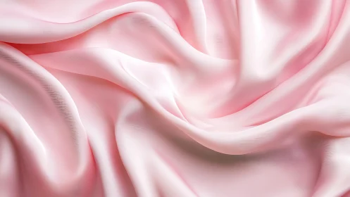 Soft pink fabric drapes in soothing, gentle flowing waves