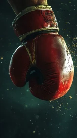 Professional Boxing Glove Against Dark Background