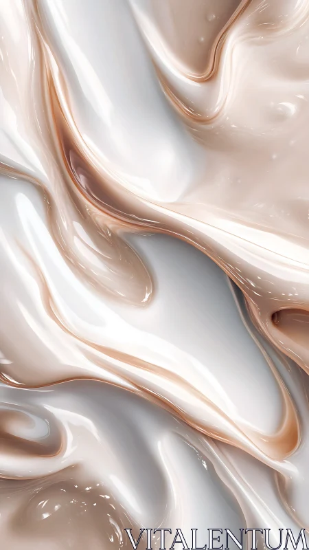 Silky pearlescent waves flowing in soft creamy light.