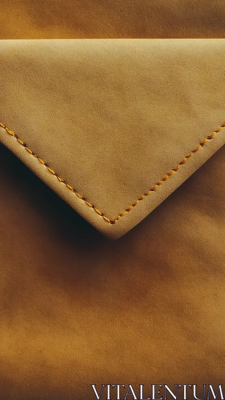 Minimalist tan leather envelope flap highlights refined craft