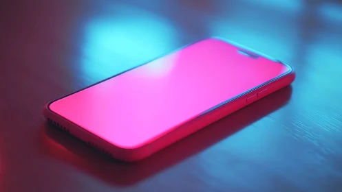 Neon-Illuminated Smartphone Display with Chromatic Gradient Rendering.