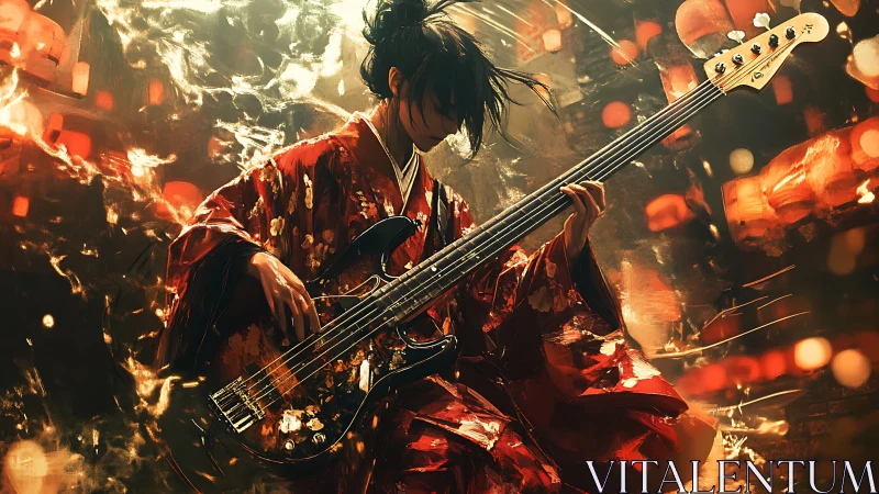 Lantern storm bass solo in crimson kimono blaze.